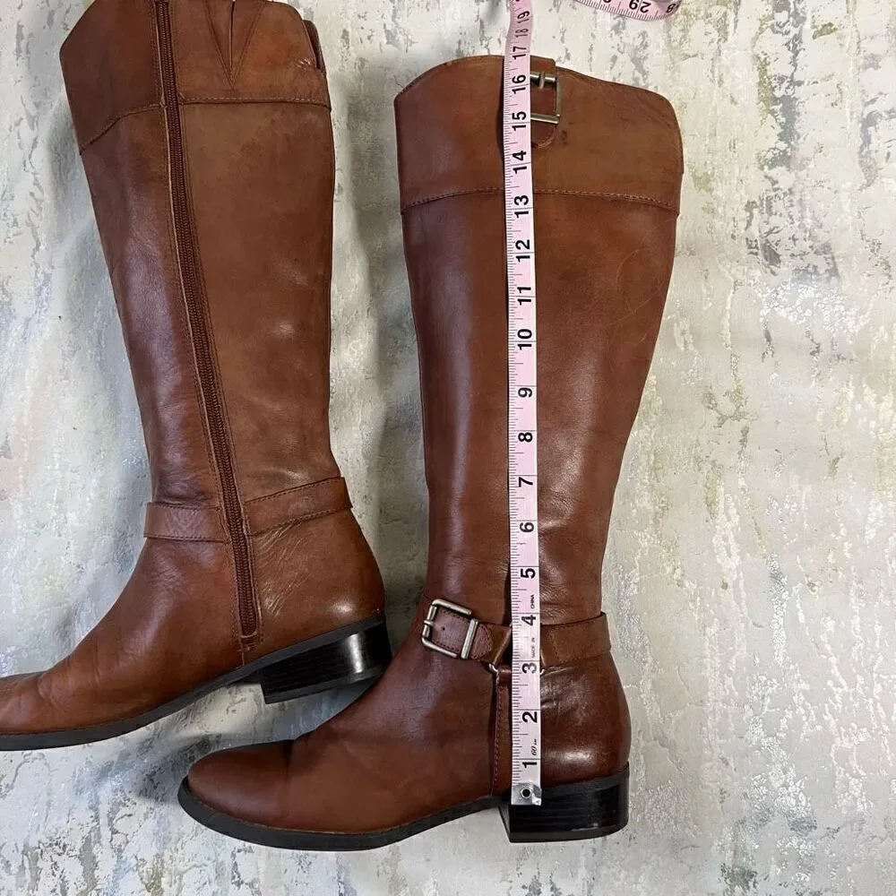 INC International Concepts British tan Leather Riding Boots
